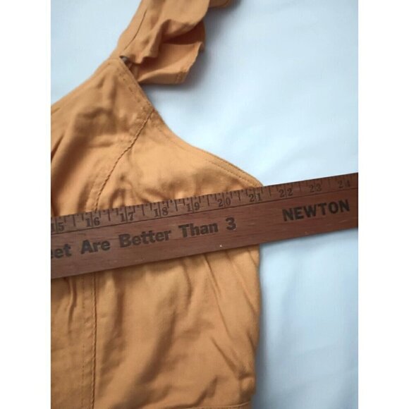 City Chic Mustard Yellow Flutter Sleeve Midi Dress Size S 16 NWT Button Front - Picture 5 of 10